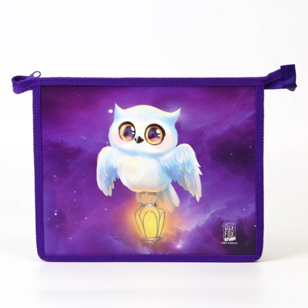 A5 notebook folder on a zipper on top plastic PM-A5-29 Virgin "September 1: Owl"-2