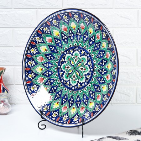 Largan Rishtan ceramics "Flowers", 41 cm, blue-2