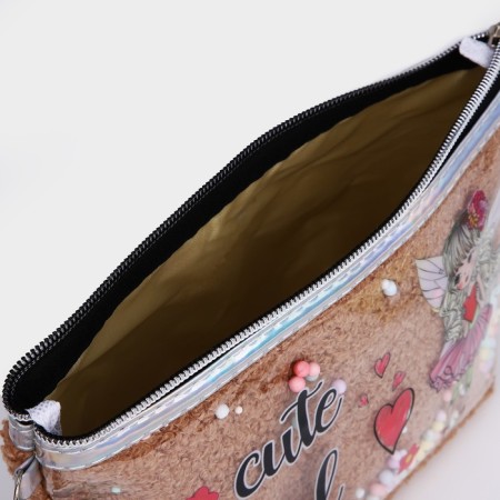 Lightning cosmetic bag, brown color-2