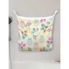 Organizer in a bath on suction “Color owls and flowers”, for storing toys and trifles, size 33x39 cm