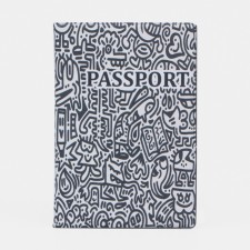 Cover for passport, black/white color
