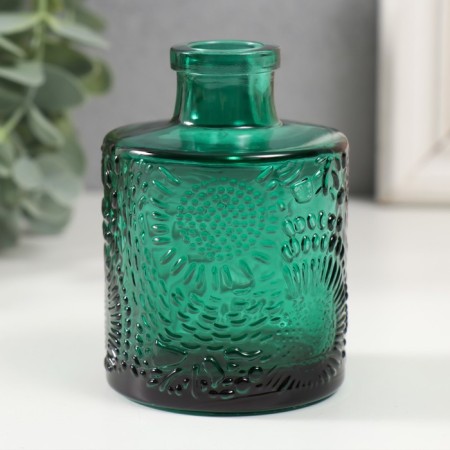 Diffusor for essential oils "Sunflower" 100 ml transparent green 6x6x8.5 cm-1