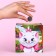 Wooden piggy bank with numbers, 12x12x8.6 cm, cats aristocrats