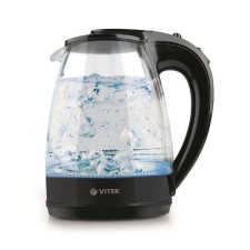 Чайник электрический Vitek VT-1122TR, стекло, 1.7 л, 2200 Вт, подсветка, черный