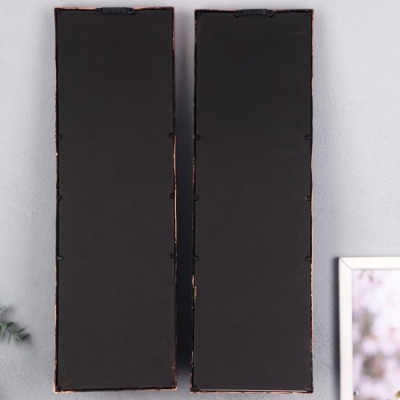 Climber Plastic, glass for 1 candle "Mirror patterns" set 2 pcs D-4 cm bronze 8x13x40 cm 90688-2