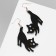 Acryl Earrings "Cat" are tail, black color in gold