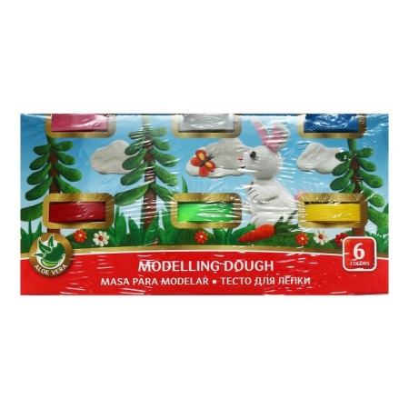 Modeling dough 6 colors, 210g, artberry with aloe vera, premium quality, bright colors-8