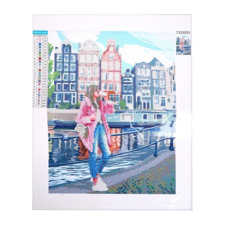 Diamond mosaic with partial filling of Amsterdam without a 30x40 cm frame-1
