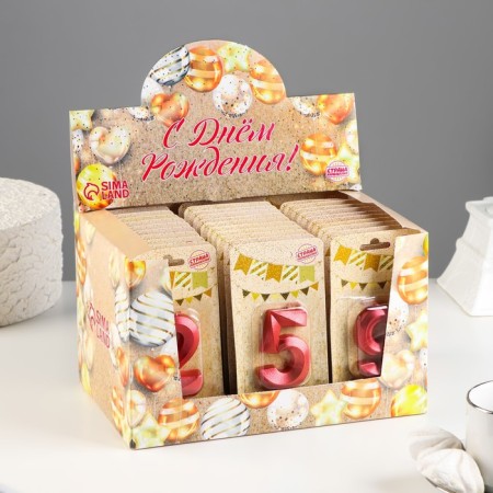 Show Box with candles for the Cake "Gran", Rubin, 30 pcs, 8 cm