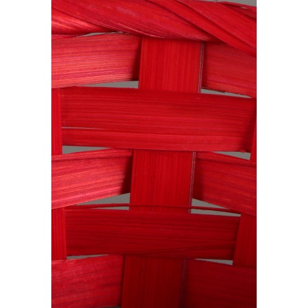 Wicker basket, D13 x H9.5/28 cm, bamboo, red-5