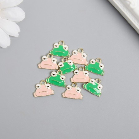 Decor for creativity metal, enamel "Frog" mix 1.2x1.5 cm
