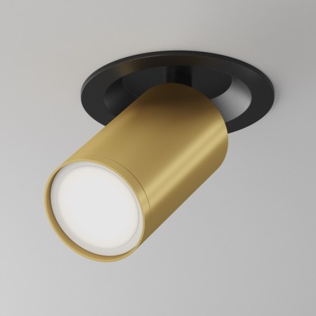 Technical C048CL-U-1BMG, 1xGU10, 10W, 5.2x5.2x12.3 cm lamp, black and matte gold.