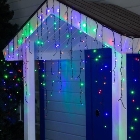 Garland "fringe" 3 × 0.9 m, IP44, UMS, dark thread, 232 LED, glow of multi, 220 V