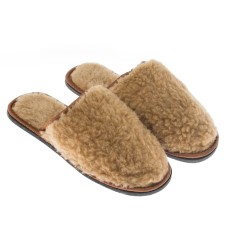 Male slippers, brown color, size 44