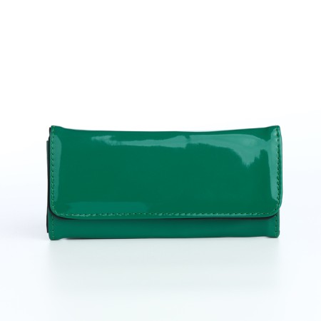 Women's wallet on magnet, green color-1