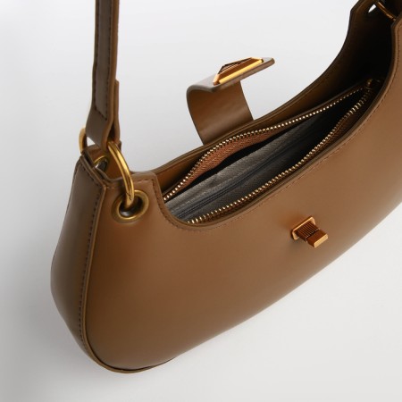 Bag Women's Baget on the zipper Textura, average size, brown color-7
