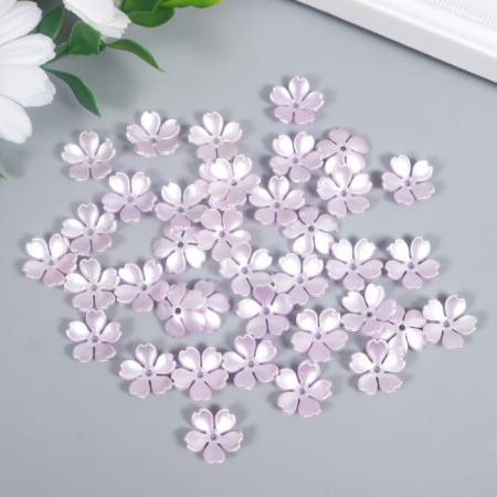 Beads for creativity plastic "Flower Pearl" set 40 pcs lilac 1.5x1.5 cm-2