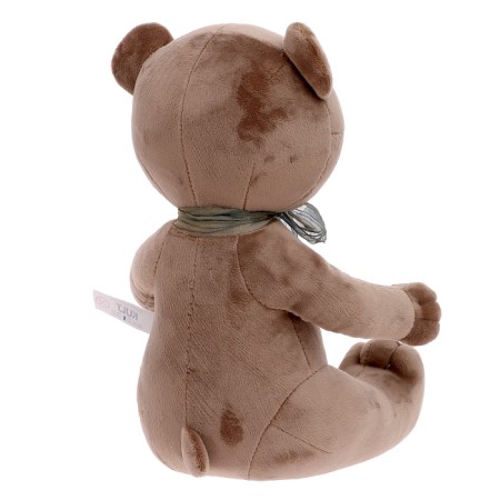 Soft toy "Bear Eddie with a bow", beige-gray color, 30 cm-2