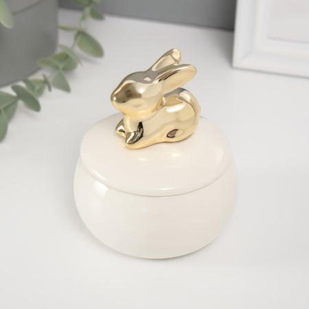 Coramics Coramics "Golden Rabbit" White 8x8x10 cm