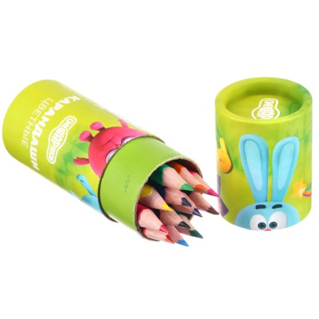 Colored pencils in a tube, 12 colors, trihedral, Smeshariki-6