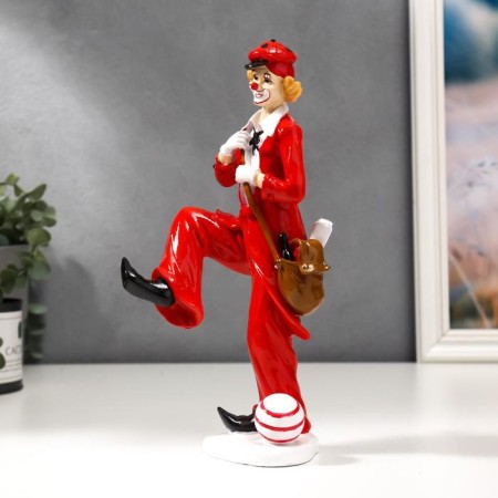 Souvenir Polystone "Clown with the ball and bag" 25.5x9.5x12 cm-1
