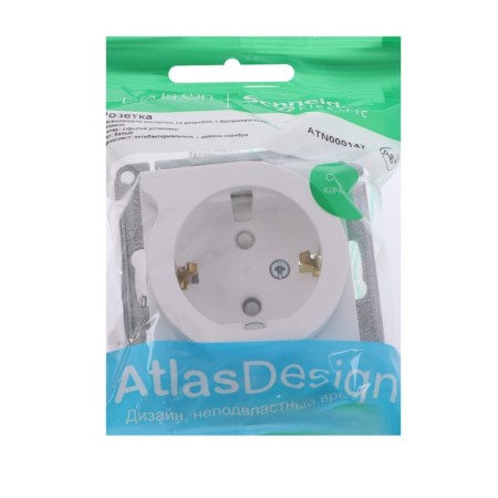 SE SE AtlasDesign, 16 A, 250 V, built -in, with salary, curtains, IP20, white, Atn000147-1