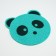 2-in-1 rug for a bowl/toilet for animals "Panda", 30 x 30 cm, turquoise