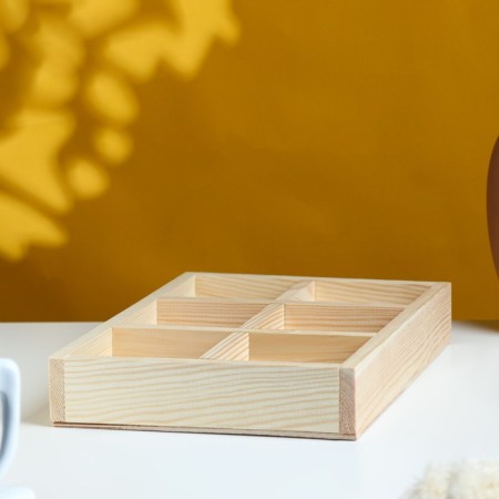Kashpo wooden 28 × 19 × 5 cm "SIX, 6 cells", naturally give beautifully-1