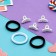 Hair set "Galey" (3 elastic bands 5 cm, 4 crab 2.5 cm) loop, white