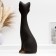 Figure "Cat" Black in gold, 14x40x15cm