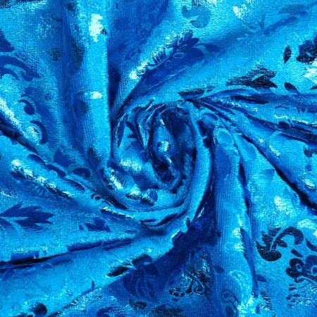 Flap, plush with a brilliant pattern, blue, 100 × 150 cm, 100% p/e