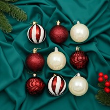 Set of balls plastic D-6 cm, 9 pcs 