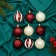 Set of balls plastic D-6 cm, 9 pcs "Melody" Wave stripes, red-white
