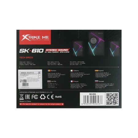 Computer speakers Xtrike Me SK-610, 2x3 W + 5 W, USB, backlight, black-6