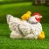 Garden figure "White chicken with chickens" 21x16x14cm