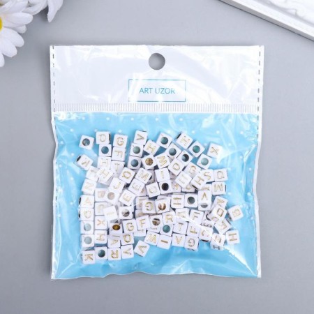 Beads for creativity plastic "Letters on the cube" set of 20 g, mix 0.6x0.6 cm-2