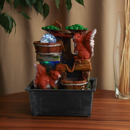 Fountain "Squirrels at the barrels" 28x21 cm (with backlight)-3