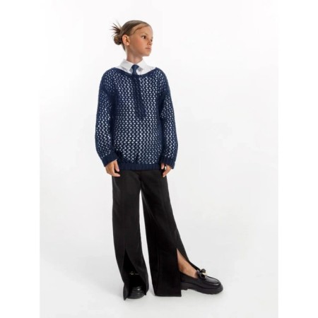 Свитер для девочки Amarobaby Knit Trend, рост 140 см, цвет синий-2