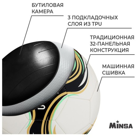 Ball football minsa spin, tpu, machine stitching, 32 panels, p. 5-2