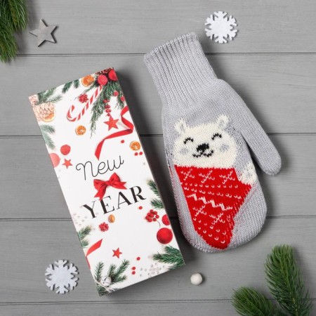 Women's mittens in the gift box "New Year" p.19