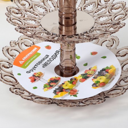 3-tier fruiting room “Melody”, D = 16 cm, 21 cm, 27 cm, coffee color-3