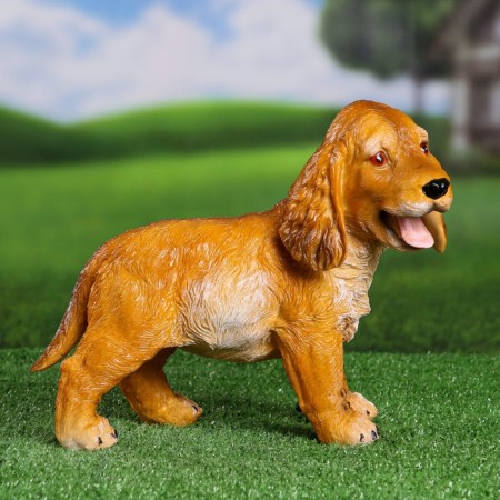 Garden figure "puppy cocker spaniel red" 30x16x24cm-3