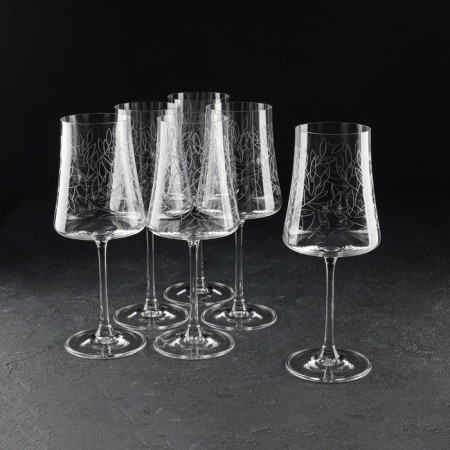 A set of glasses for the wine "Extra", 460 ml, decor leaves, 6 pcs