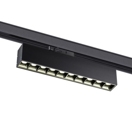 The lamp is a three -phase track LED Novotech. Iter, 16W, LED, 94x268x36 mm, black color