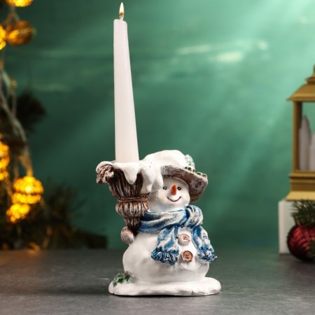 Snowman "Snowman with a candle" 12cm-1