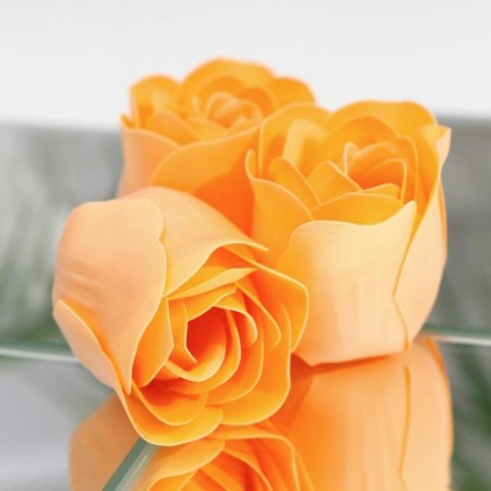 Soap roses, orange, set of 3 pcs.-3