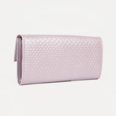 Women's wallet on the Textura button, lilac color-1