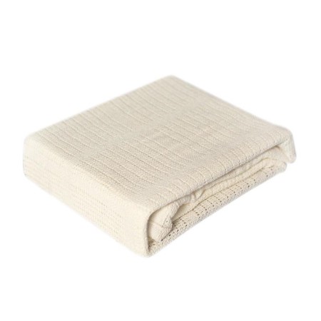 Knitted blanket, size 90x118 cm, milk color-2