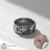 Ring "Japan" eyes, black color in silver, 17 size