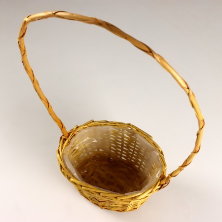 Wicker basket, 19x14x10/12x50cm, yellow-2